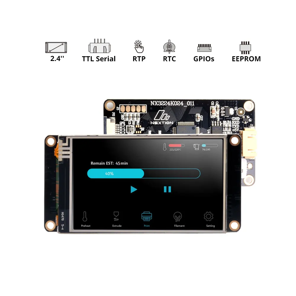 Nextion NX3224K024 – 2.4 inch Enhanced Series HMI Touch Display